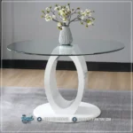 Custom Meja Makan Top Kaca Mewah Jepara