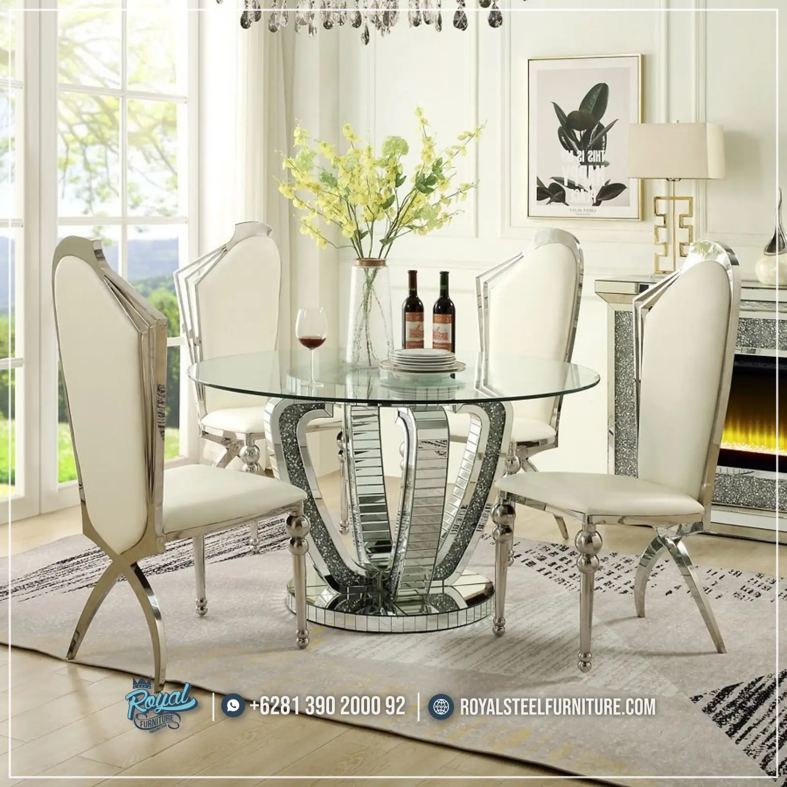 Jual Meja Kursi Makan Stainless Modern Jepara Jual Meja Kursi Makan Stainless Modern Jepara