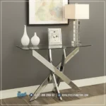 Meja Konsol Kaki Stainless Silver Coffee Table Royal