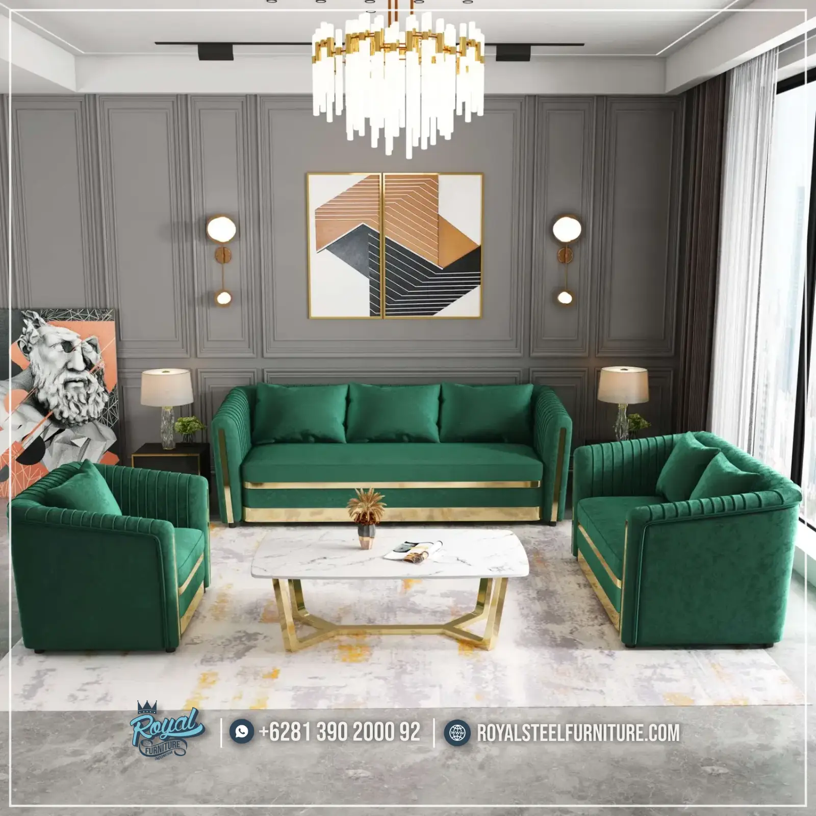 Sofa Tamu Mewah Stainless Frameless Modern Sofa Tamu Mewah Stainless Frameless Modern