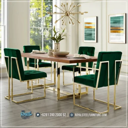 Dining Set Kursi Meja Ruang Makan Stainless Steel Jepara