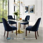 Dining Set Meja Ruang Makan Mewah Kaki Stainless Gold
