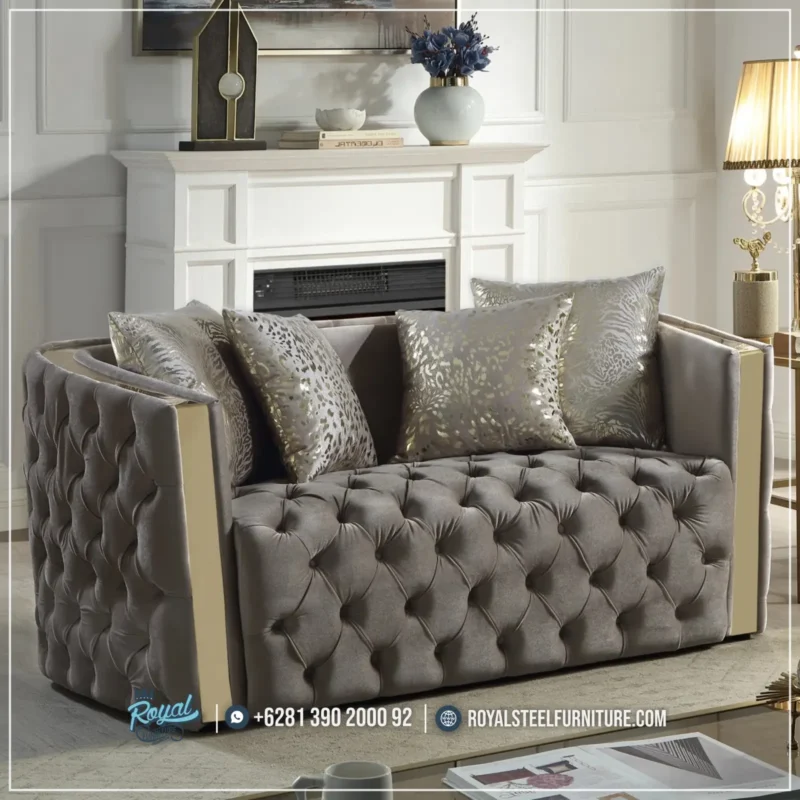 Sofa Chesterfield Stainless 2 Seater Living Room Set