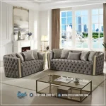 Sofa Tamu Chesterfield Stainless Living Room Set