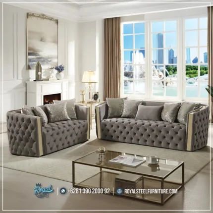 Sofa Tamu Chesterfield Stainless Living Room Set