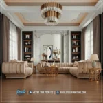 Luxury Sofa Tamu Leter L Gold Accents Modern Stainless