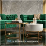 Model Meja Sofa Tamu Stainless Terbaru Desain Gold Minimalis Moodern