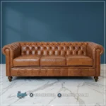 Sofa Kulit 3 Dudukan Klasik Modern