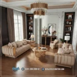 Style Luxury Sofa Tamu Gold Accents Modern Stainless