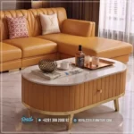 Meja Sofa Stainless Minimalis Model Sudut