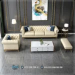 Set Sofa Stainless Gold Mewah untuk Ruangan Modern Ruang Tamu Anda Terbaru Royal Furniture