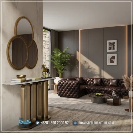 Catalina Style Console Table Mewah Stainless Modern Living Room