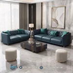 Gaya Sofa Kulit Chesterfield Mewah untuk Ruang Tamu Premium