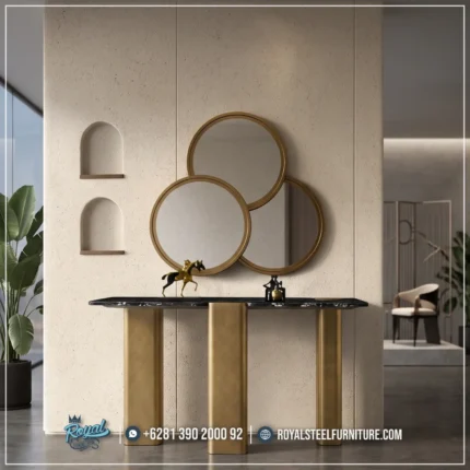 Meja Konsol Modern Aurora Black Marble