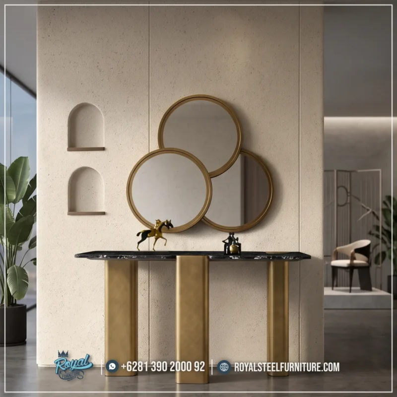 Meja Konsol Modern Aurora Black Marble