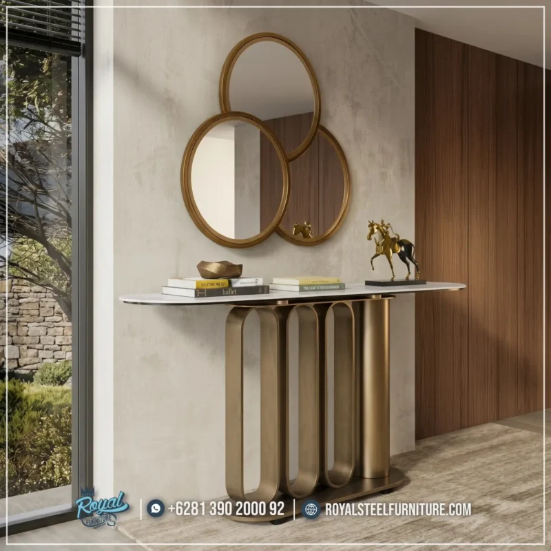 Meja Konsul Catalina Style Console Table Mewah Stainless Modern