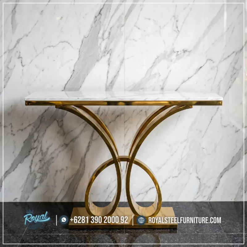 Meja Konsul Minimalis Modern Stainless Gold Best Seller