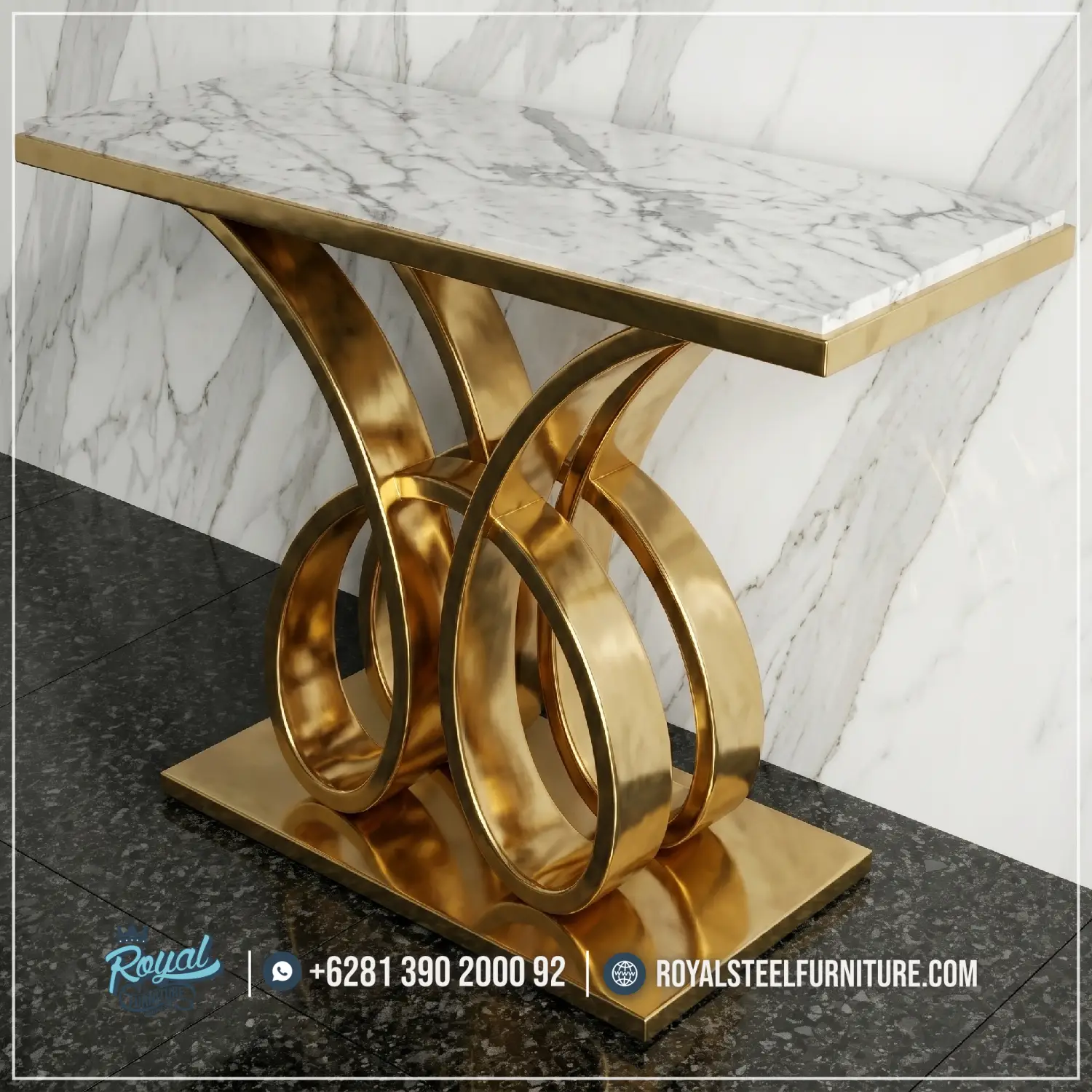 Meja Konsul Minimalis Modern Stainless Gold Royal Meja Konsul Minimalis Modern Stainless Gold Royal