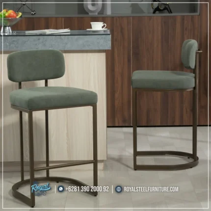 Barstools Bludru Kursi Mini Bar Modern Stainless Rosegold