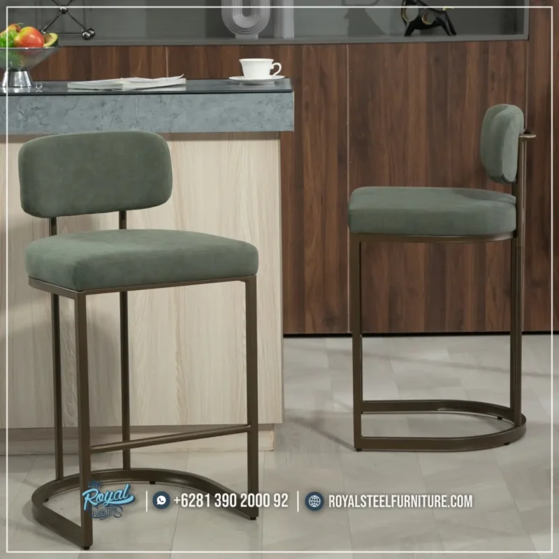 Barstools Bludru Kursi Mini Bar Modern Stainless Rosegold