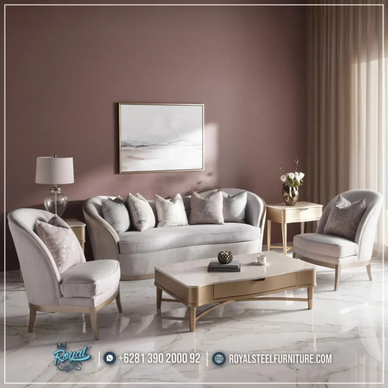 Set Sofa Modern Mewah Ruang Tamu Minimalis Eropa
