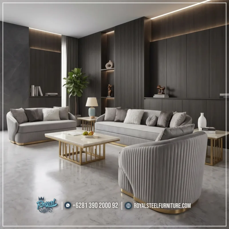 Set Sofa Tamu Modern Mewah Upholstery Glamour