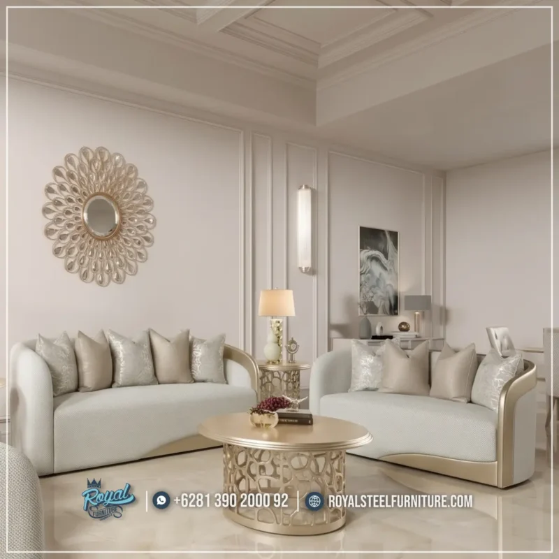 Model Sofa Ruang Tamu Mewah Bergaya Modern Klasik - Curved Sofa Royal Furniture
