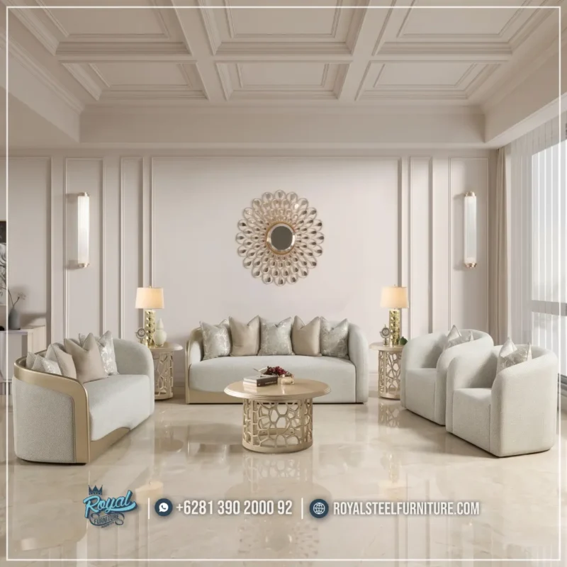 Sofa Ruang Tamu Mewah Bergaya Modern Klasik - Curved Sofa Royal Furniture